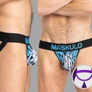 Maskulo Jock 2XL 36-44" waist Nylon / spandex no fabric tag